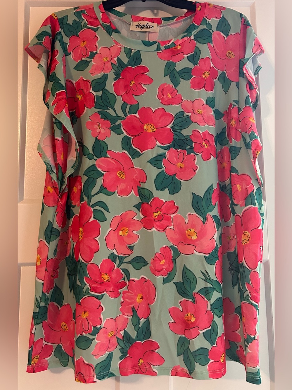 Haptics Floral Ruffle Sleeve Top